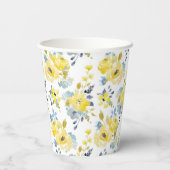 水彩黄花模様 紙コップ (裏面)