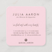 水彩黄金と赤面ピンクホログラフィーのスクリプト スクエア名刺 (裏面)