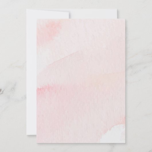 水彩黄金のピンクの花のcrestsベビーショウ 招待状 (裏面)