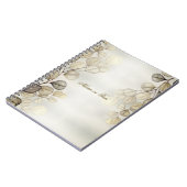 水彩黄金のユーカリの葉の光沢のあるエレガント色 ノートブック (左側)