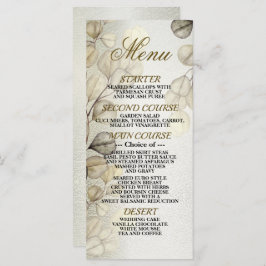 水彩黄金のユーカリの葉の光沢のあるエレガント色 メニュー