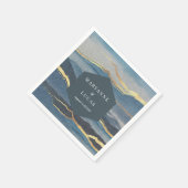 水彩黄金の風景結婚紙 スタンダードカクテルナプキン (角)