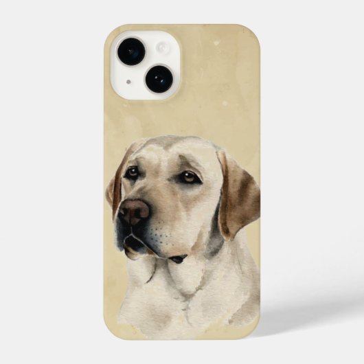 水彩黄金ラブラドールドッグペット動物 iPhoneケース (裏面)