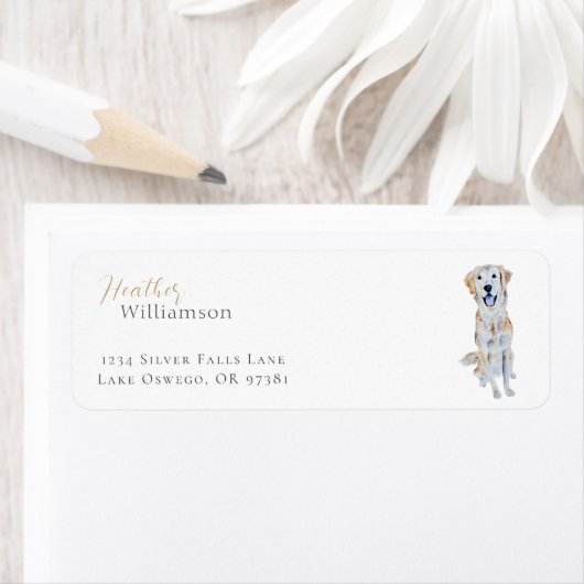 水彩黄金レトリエバードッグ ラベル (インサイチュ)