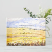 水彩黄金絵を描の小麦畑 招待状 (スタンド正面)