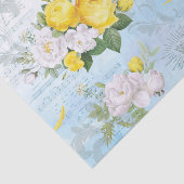 水彩黄鳥と花模様コラージュ 薄葉紙 (詳細)