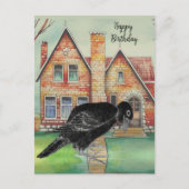 水彩黒いカラスの家のスクリプト名| ポストカード (正面)