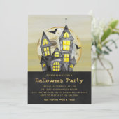 水彩黒ハロウィンパーティー 招待状 (スタンド正面)