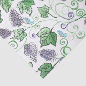 水彩黒ブドウのつる植物と蝶 薄葉紙 (詳細)