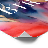 水彩黒人女性カラフルハッピーバースデー ポスター (角)