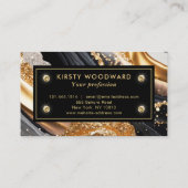 水彩黒及び金ゴールドグリッターアルコールインク 名刺 (裏面)