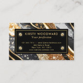 水彩黒及び金ゴールドグリッターアルコールインク 名刺 (裏面)