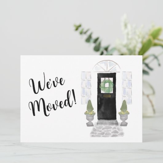 水彩黒扉引っ越しました 案内状 (スタンド正面)