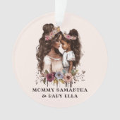 水彩黒母と娘(1) オーナメント (正面)