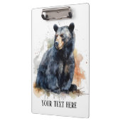 水彩黒熊ウッドランドアートカスタム クリップボード (左)