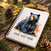水彩黒熊ウッドランドアートカスタム ノートブック