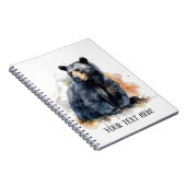 水彩黒熊ウッドランドアートカスタム ノートブック (右側)