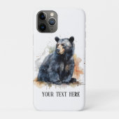 水彩黒熊ウッドランドアートカスタム Case-Mate iPhoneケース (裏)