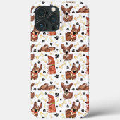 水彩黒犬と骨の黒い前足のパターン Case-Mate iPhoneケース (裏面)