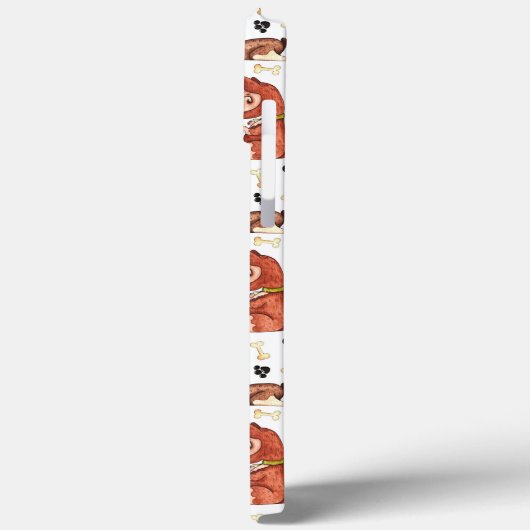 水彩黒犬と骨の黒い前足のパターン Case-Mate iPhoneケース (裏面 / 左)