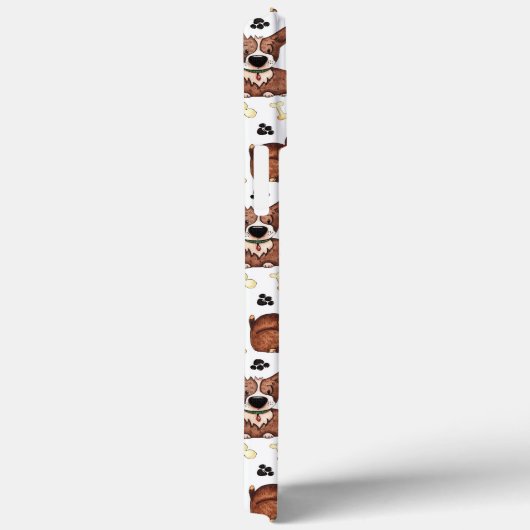 水彩黒犬と骨の黒い前足のパターン Case-Mate iPhoneケース (裏面 / 右)