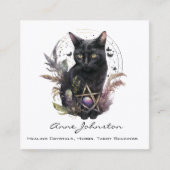 水彩黒猫とペンタグラム スクエア名刺 (正面)