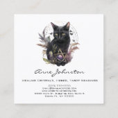 水彩黒猫とペンタグラム スクエア名刺 (裏面)