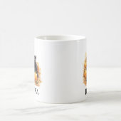 水彩黒猫と子猫カボチャ コーヒーマグカップ (中央)