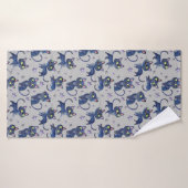 水彩黒猫ハロウィンイラストレーション バスタオル (バスタオル)