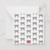 水彩黒白バッファロープレイドボウ ノートカード (裏面)