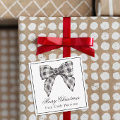 水彩黒白バッファロープレイドボウ ノートカード