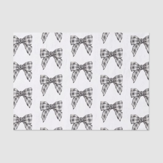 水彩黒白バッファロープレイドボウ 薄葉紙 (正面)