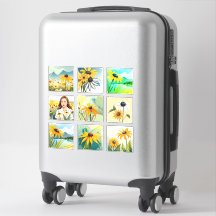 水彩黒目スーザン花スクラップブック