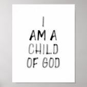 水彩黒私は神の子プリント ポスター (正面)