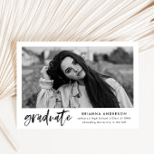 水彩黒筆スクリプト卒業パーティー 招待状