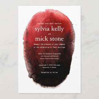 水彩黒結婚式招待状 招待状