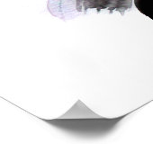 水彩黒緑ファッション絵を描フローラ ポスター (角)