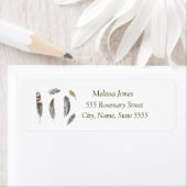 水彩黒羽ボホ素朴ラベル ラベル (インサイチュ)