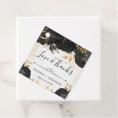 水彩黒花と金ゴールド結婚花 フェイバータグ (インサイチュ)