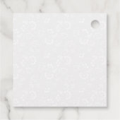 水彩黒花と金ゴールド花赤ちゃんシャワー フェイバータグ (裏面)