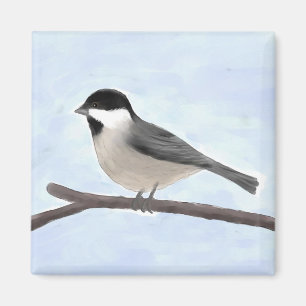 水彩黒蓋《鳥》アメリカゴガラ磁石 マグネット