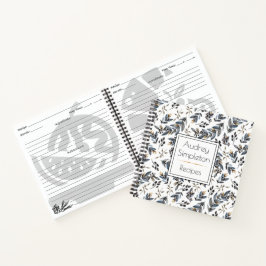 水彩黒褐色レシピ葉ブック | ノートブック