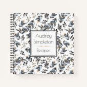 水彩黒褐色レシピ葉ブック | ノートブック (正面)