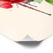 水彩黒馬赤バラ ポスター (コーナー)