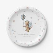 水彩龍の最初の誕生日パーティー ペーパープレート (正面)