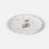 水彩龍の最初の誕生日パーティー ペーパープレート (アングル)