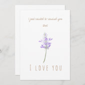 水彩1枚の紫のラベンダー・グリーティング・カード 招待状 (正面/裏面)