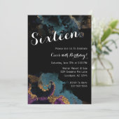 水彩16色誕生日招待状 招待状 (スタンド正面)