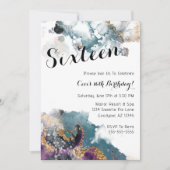 水彩16色誕生日招待状 招待状 (正面)