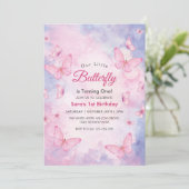 水彩1stバースデーリトルバタフライパーティー 招待状 (スタンド正面)